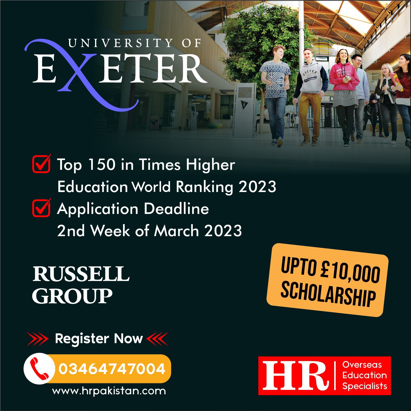 Update University of Exeter September 2023 Intake Financial Aid and